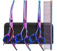 Gimars Professionelle 4CR-Edelstahl-Sicherheits-Hundepflegeschere mit runder Spitze, robuste,titanbeschichtete Tierpflegeschere für Hunde, Katzen und andere Tiere