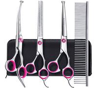 Gimars Professionelle 4CR-Edelstahl-Sicherheits-Hundepflegeschere mit runder Spitze, robuste,titanbeschichtete Tierpflegeschere für Hunde, Katzen und andere Tiere