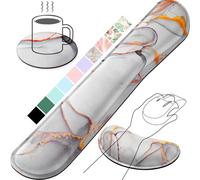 Gimars Repose Poignet Clavier, Reposes-Poignets Souris Ergonomique en Mousse à Mémoire, Support Tapis de Clavier Repose Gel avec Base Antidérapant pour Bureau Gamer, Ordinateur MAC, Or Nuagé