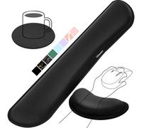 Gimars Repose Poignet Clavier, Reposes-Poignets Souris Ergonomique en Mousse à Mémoire, Support Tapis de Clavier Repose Gel avec Base Antidérapant pour Bureau Gamer, Ordinateur MAC Noir