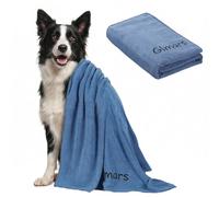 Gimars Serviette Chien 140x70 cm en Microfibre, Ultra absorbante, séchage Rapide, Grande Serviette Chien pour Grands Chiens, après Le Bain et la Pluie