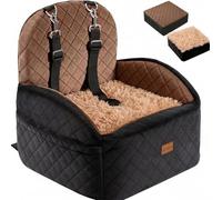 Gimars Siège d'auto réversible pour Chien avec Coussin de siège en Peluche Long et Court pour Chiens de Petite/Moyenne Taille jusqu'à 18 kg, siège rehausseur Amovible, Lavable et antidérapant avec