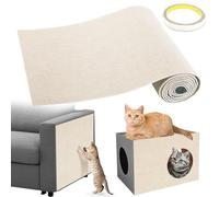 Gimars Tapis à gratter Autocollant épais pour Chat, 40 × 200 cm, Tapis d'escalade à découper, Protection de Meubles Anti-Rayures pour canapé, Mur, Sol, Tapis (Blanc)