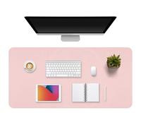 Gimars Tapis de Bureau en Cuir PU 90 x 43 cm Antidérapant Rose Poudré