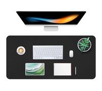 Gimars Tapis de Bureau en Cuir PU 90 x 43 cm Noir, Sous-main de Protection