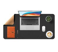 Gimars Tapis de Bureau en Cuir PU et Liège 80 x 40 cm Noir, Sous-main de Protection Antidérapant et Étanche, Protège-bureau Facile à Nettoyer, Confortable et Durable pour Bureau/Maison/Gaming