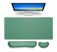 Gimars Tapis de souris 3 en 1 et repose-poignet pour clavier, grand tapis de souris de jeu et rерose-роіgnet pour clavier, pour bureau, maison, repose-poignet confortable en mousse à mémoire de forme,