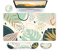 Gimars Tapis de souris 3 en 1 et repose-poignet pour clavier, grand tapis de souris de jeu et support de poignet pour clavier pour bureau, maison, tapis de poignet confortable en mousse à mémoire de