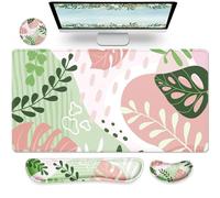 Gimars Tapis de souris 3 en 1 et repose-poignet pour clavier, grand tapis de souris de jeu et support de poignet pour clavier pour bureau, maison, tapis de poignet confortable en mousse à mémoire de