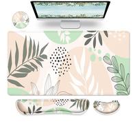 Gimars Tapis de souris 3 en 1 et repose-poignet pour clavier, grand tapis de souris de jeu et support de poignet pour clavier pour bureau, maison, tapis de poignet confortable en mousse à mémoire de