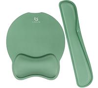 Gimars Tapis de Souris Ergonomique & Repose-Poignet Clavier, Mouse Pad Mousse à Mémoire de Forme Repose-Poignets avec Base Antidérapante pour Soulagement des Douleurs, PC Jeux et Bureau, Vert Foncé