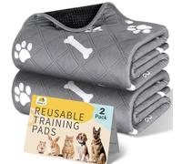 Gimars Tapis Éducateur pour Chien Lavable Réutilisable, Lot de 2 (120×90cm), Tapis Ultra Absorbant Anti-Fuites et Antidérapant, Idéal pour Chiots, Chiens Âgés ou Incontinents.