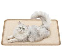 Gimars Tapis Griffoir Chat Sisal 50x30cm, Tapis pour Chat Anti-Griffe, Protection Canapé & Mur, Autocollant Antidérapant Ultra Stable, Résistant sans Miettes, Attire Le Chat Naturellement, Beige