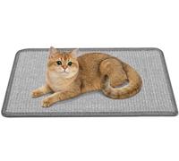 Gimars Tapis Griffoir Chat Sisal 60x40cm, Tapis pour Chat Anti-Griffe, Protection Canapé & Mur, Autocollant Antidérapant Grand Format, Résistant sans Miettes, Attire Le Chat Naturellement, Gris