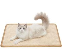 Gimars Tapis Griffoir Chat Sisal 60x40cm, Tapis pour Chat Anti-Griffe, Protection Canapé & Mur, Autocollant Antidérapant Grand Format, Résistant sans Miettes, Attire Le Chat Naturellement, Beige