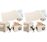 Gimars Tapis Griffoir pour Chat Adhésif Épais 40 × 200 cm, Griffoir Chat Canapé à Découper, Protection Canapé Chat et Meubles Anti-Rayures, Mur et Sol, Bandes Adhésives Incluses, Blanc (Lot de 2)