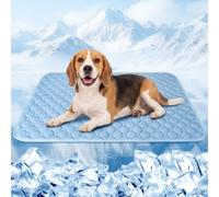 Gimars Tapis Rafraîchissant Chien avec Surface Fraîche Ice-Silk, Tapis d'Été Lavable et Imperméable pour Chiens et Chats, Tapis Antidérapant Pliable pour Cage Canapé Sol Voiture,90×60cm