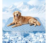 Gimars Tapis Rafraîchissant Chien avec Surface Fraîche Ice-Silk, Tapis d'Été Lavable et Imperméable pour Chiens et Chats, Tapis Antidérapant Pliable pour Cage Canapé Sol Voiture,100×70cm