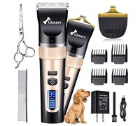 Gimars Tondeuse Pour Chien 2 En 1 Sans Fil à 3 Vitesses Avec Petite Lame De Coupe-Pattes, Rechargeable à Faible Bruit Pour Poils d'Animaux Épais, Kit De Tondeuse Pour Chiens Et Chats