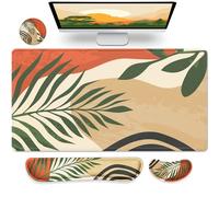 Gimars XXL 800x300mm Tapis de Souris 4 en 1 avec Repose Poignet Clavier Souris Ergonomique, Mémoire en Mousse Confortable pour Soulagement des Douleurs, Gaming, Bureau, Orange Morandi
