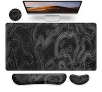 Gimars XXL Tapis de Souris 3 en 1 avec Repose Poignet Clavier Ergonomique, Tapis de Souris Gaming 800x300mm, Mémoire en Mousse Confortable, Soulagement des Douleurs pour Gamer Bureau et Maison, Carte