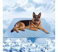 Gimars XXL Tapis Rafraîchissant Chien avec Surface Fraîche Ice-Silk, Tapis d'Été Lavable et Imperméable pour Chiens et Chats, Tapis Antidérapant Pliable pour Cage Canapé Sol Voiture,120×90cm
