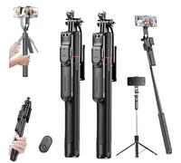 Gimbal Stabilizer - Master Every Move,2-in-1 Tripod & Selfie Stick with 360° Anti-Shake,Foldable,Bluetooth Remote,Long Extension,for Live Video Recording,Compatible for iPhone and Android (A,2PCS)