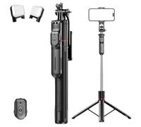 Gimbal Stabilizer - Master Every Move, 2-in-1 Tripod & Selfie Stick with Fill Light & 360° Anti-Shake, Foldable Holder for Vlogging Travel Videos Phone/Camera Device (with Fill Light)
