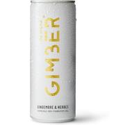 GIMBER Prêt.à.boire Original - Boisson gazeuse au gingembre - Ingrédients biologiques et naturels - Peu calorique et rafraîchissant - Palette de 12 canettes de 250ml - 3 Litres