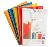 gimboo 2285BTS14PL-04 Lot de 25 enveloppes de cahier A5 Transparent Couleur : rouge/transparent Film polypropylène transparent/protège-cahiers d'école / 150 μm 2285BTS14PL-04