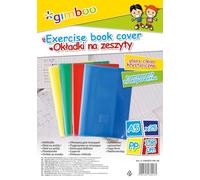 gimboo Lot de 25 protège-cahiers - Format A5 - Transparent - Couleur : mélange de couleurs - Film polypropylène transparent - 150 μm - 2285BTS14PL-99