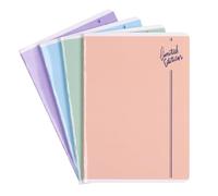 gimboo Lot de 4 cahiers d'école, format A5, 60/60 feuilles quadrillées, mixtes, 4 pièces, motifs assortis, pour la rentrée des classes primaire, avec marge, cartes blanches, carreaux bleus
