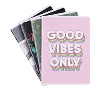 gimboo Lot de 4 cahiers d'école, format A5, 60/60 feuilles quadrillées, mixtes, 4 pièces, motifs assortis, pour la rentrée des classes primaire, avec marge, cartes blanches, carreaux bleus