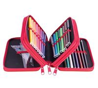 gimboo Trousse d'écolier avec Accessoires/Trousse de Grande capacité/avec 3 Compartiments/Trousse à Crayons/Motif Voiture de Course/pour Enfants garçons et Filles, Multicolore, Unisexe