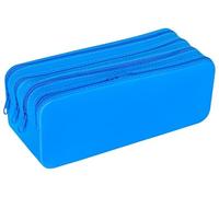 gimboo Trousse en Silicone à Quatre compartiments/20x8x7,5 cm/Bleue