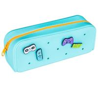 gimboo Trousse en Silicone/avec 4 pin's/20x6x7,5 cm/Bleue