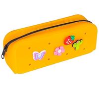 gimboo Trousse en Silicone/avec 4 pin's/20x6x7,5 cm/Orange