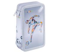 gimboo Trousse Scolaire/avec équipement/2 Compartiments/Jumbo/Soccer/Gris