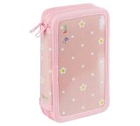 gimboo Trousse Scolaire/équipée/2 Compartiments/Jumbo Daisy/Rose