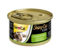 GimCat ShinyCat in Jelly Poulet à la papaye - Nourriture humide pour chats à la viande et taurine - 24 boîtes (24 à 70 g)