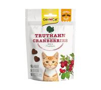 GimCat Crunchy Snacks Dinde aux canneberges - Friandise pour chats croustillante et riche en protéines sans sucre ajouté - 1 sachet (1 à 50 g)