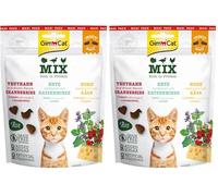 GimCat Crunchy Snacks Mix - Friandise pour Chat croustillante et Riche en protéines - 1 Sachet (1 x 140 g) (Lot de 2)