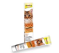 GimCat Duo Pâte Anti-Hairball Malt et fromage - Snack pour chats qui favorise l’expulsion des poils ingérés - 1 tube (1 à 50 g)