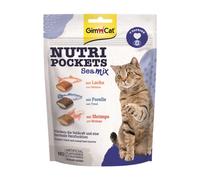 GimCat Friandise pour chat Nutri Pockets Sea Mix – croustillant, farce crémeuse, taurine – 150 g
