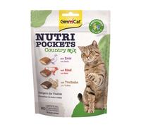 GimCat Nutri Pockets Country Mix - Snack croustillant pour chats, avec une farce crémeuse et des ingrédients fonctionnels - 1 sachet (1 à 150 g)