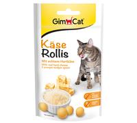 GimCat Rollis, friandises au fromage - Snack pour chats sans céréales et riche en vitamines au véritable fromage à pâte dure - Lot de 8 (8 à 40 g)