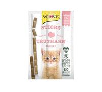 GimCat Kitten Sticks Dinde - Bâtonnets moelleux à mâcher avec un pourcentage élevé de viande et sans sucre ajouté - 1 paquets (1 à 3 bâtonnets)