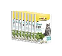 GimCat Mint Tips - Snack pour chats sans céréales et riche en vitamines à la menthe à chat savoureuse - Lot de 8 (8 à 40 g)