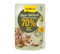 GimCat Near Nature Poulet - Nourriture Humide sans céréales pour Chats à partir de 7 Mois avec Recette adaptée aux espèces et aux proies - 16 sachets (16 x 85 g)