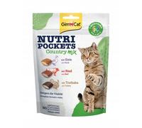 GimCat Nutri Pockets Country Mix - Snack croustillant pour chats, avec une farce crémeuse et des ingrédients fonctionnels - 1 sachet (1 à 150 g)
